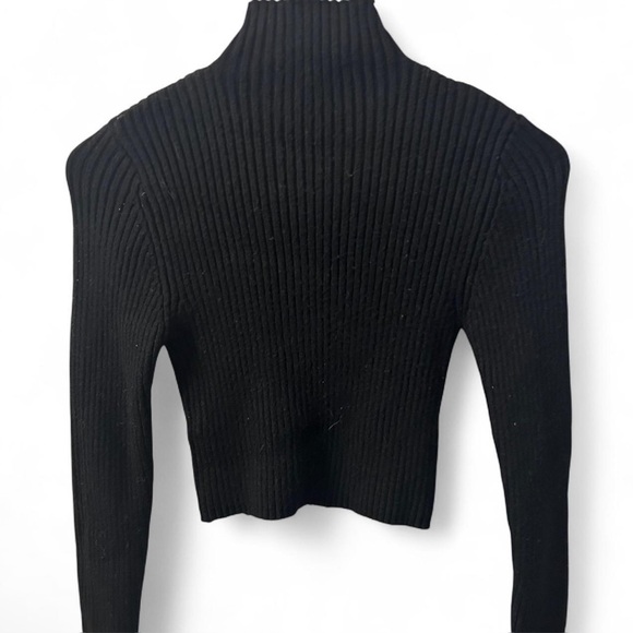 Zara Black Ribbed Knit Top Women’s Size Small - Picture 3 of 3